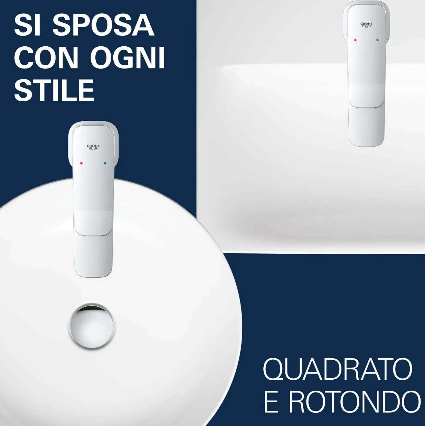 Miscelatore monocomando vasca esterno Grohe Dice cromo