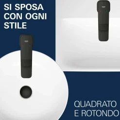 Miscelatore per lavabo Grohe Dice nero opaco