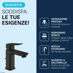 Miscelatore per lavabo Grohe Dice nero opaco