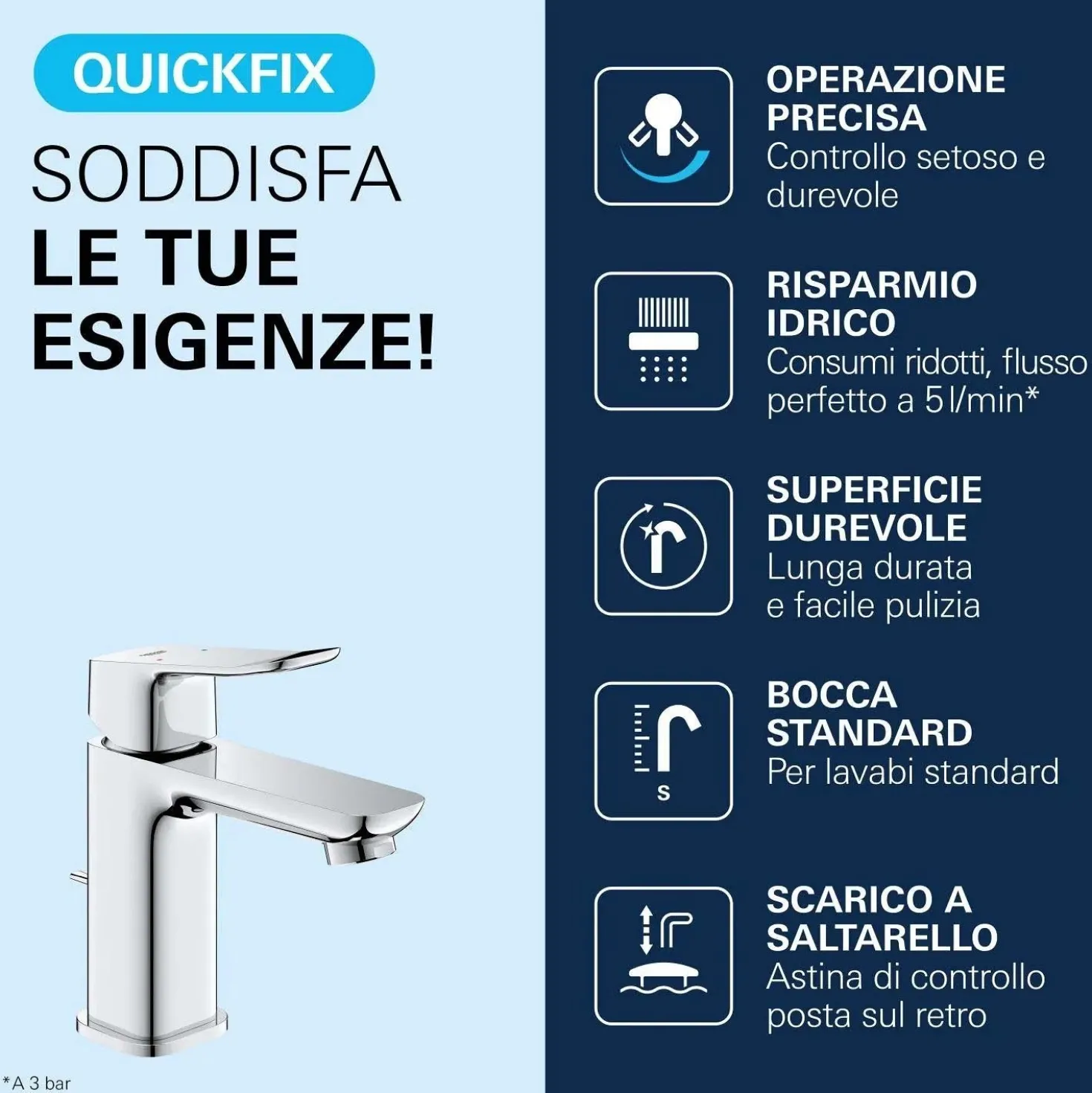 Miscelatore per lavabo Grohe Dice cromo tg S