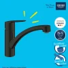 Miscelatore per lavello monocomando Grohe QuickFix Start Nero