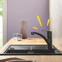 Miscelatore per lavello monocomando Grohe QuickFix Start Nero