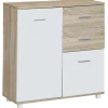 Mobile 2 ante e 2 cassetti in pannello truciolare 77x30x81 cm legno ghiaccio