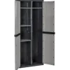 Mobile alto 2 ante 4 ripiani con vano portascope 65x37xH165 cm grigio nero