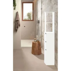 Mobile bagno a colonna in pannello truciolare 2 cassetti 15x3x136 cm