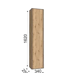 Mobile bagno a colonna revers sospeso Modula 1 anta 34x162x25 cm rovere nodato