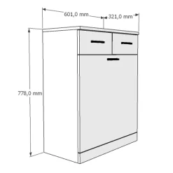 Mobile bagno a terra con portabiancheria 60x78 cm bianco