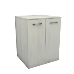 Mobile bagno a terra coprilavatrice con 2 ante 70x63x89 cm effetto legno bianco