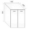 Mobile bagno a terra coprilavatrice con 2 ante 70x63x89 cm effetto legno rovere