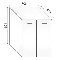 Mobile bagno a terra coprilavatrice con 2 ante 70x63x89 cm effetto legno rovere