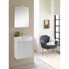Mobile bagno assemblato con anta sospeso Mini 51x71x41 cm bianco opaco laccato