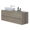 Mobile bagno base appoggio lavabo sospeso 2 cassetti H 52 cm