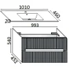 Mobile bagno base con lavabo in ceramica sospeso Zeus 101x46 cm legno scuro