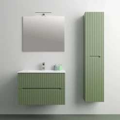 Mobile bagno base con lavabo in ceramica sospeso Zeus 81x46 cm opaco