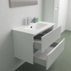Mobile bagno base con lavabo in ceramica sospeso Zeus 81x46 cm opaco
