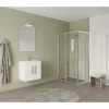 Mobile bagno base con lavabo e specchio sospeso 60,5x144x36,5 cm bianco lucido