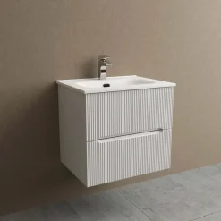 Mobile bagno base con lavabo in ceramica sospeso Zeus 64x77x49 cm opaco