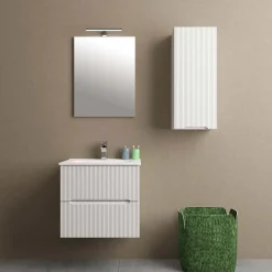Mobile bagno base con lavabo in ceramica sospeso Zeus 64x77x49 cm opaco