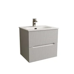 Mobile bagno base con lavabo in ceramica sospeso Zeus 64x77x49 cm opaco