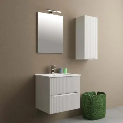 Mobile bagno base con lavabo in ceramica sospeso Zeus 64x77x49 cm opaco