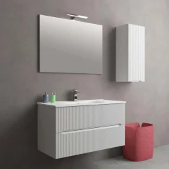 Mobile bagno base con lavabo in ceramica sospeso Zeus 101x46 cm opaco