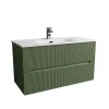 Mobile bagno base con lavabo in ceramica sospeso Zeus 81x46 cm verde