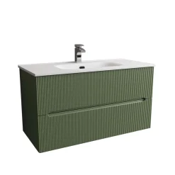 Mobile bagno base con lavabo in ceramica sospeso Zeus 81x46 cm verde