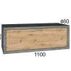 Mobile bagno base lavabo sospeso 110 cm cemento/rovere