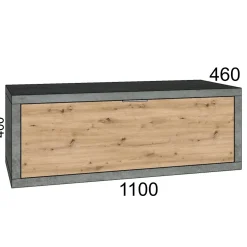 Mobile bagno base lavabo sospeso 110 cm cemento/rovere