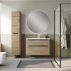 Mobile bagno base lavabo sospesa 2 cassetti Integra Round 100 cm golden oak