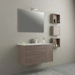 Mobile bagno base lavabo sospesa Mind 100x45x54 cm legno