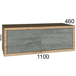 Mobile bagno base lavabo sospeso 110 cm rovere/cemento
