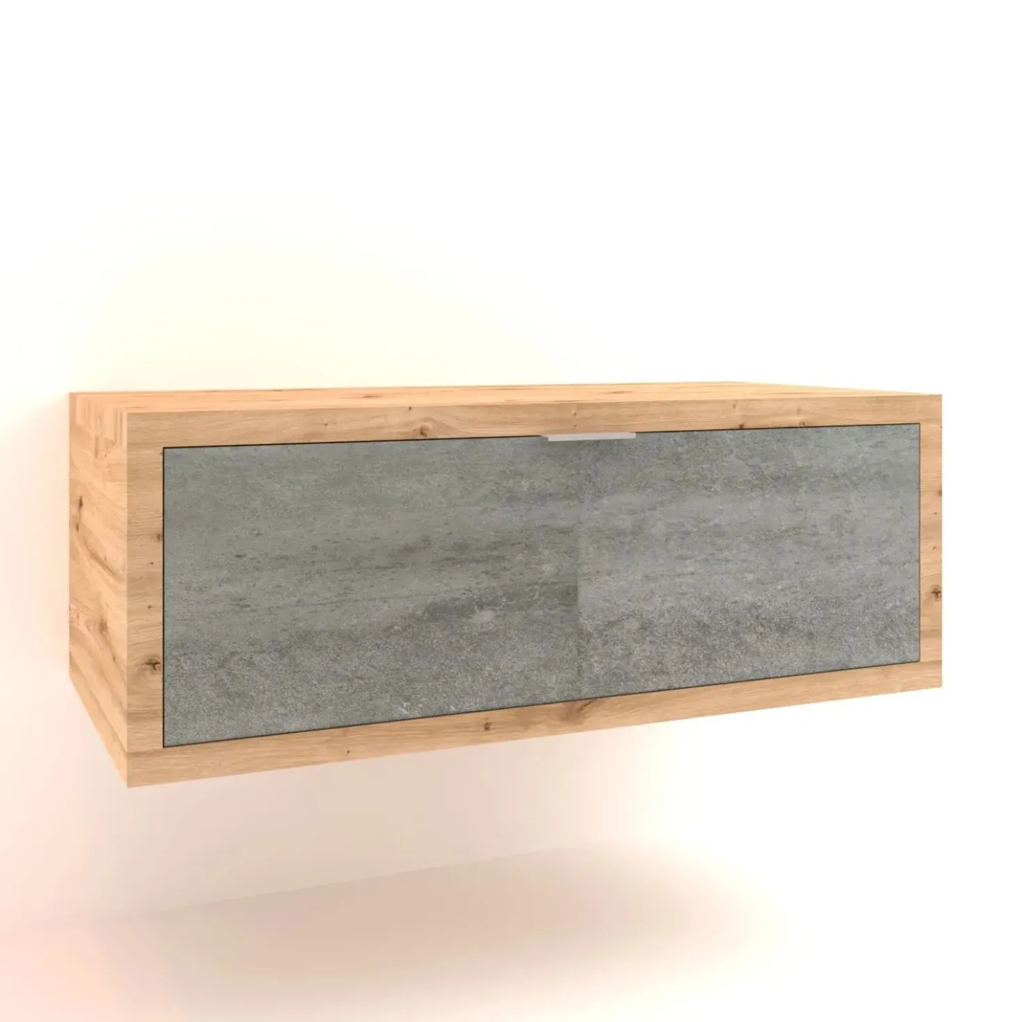 Mobile bagno base lavabo sospeso 110 cm rovere/cemento