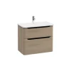 Mobile bagno base lavabo sospesa 2 cassetti Integra Round 80 cm golden oak