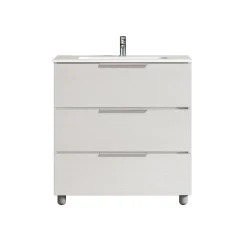 Mobile bagno base lavabo a terra Chloe 79x79x45,5 cm bianco frassino