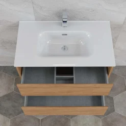 Mobile bagno base lavabo sospesa Ness 81 2/C honey 81x46 cm
