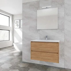 Mobile bagno base lavabo sospesa Ness 81 2/C honey 81x46 cm