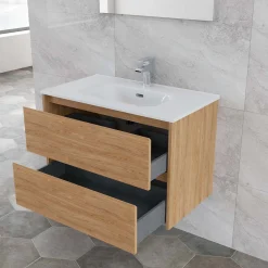 Mobile bagno base lavabo sospesa Ness 81 2/C honey 81x46 cm
