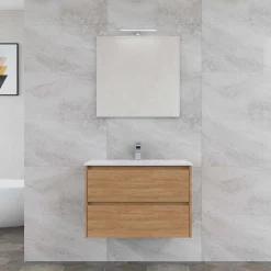 Mobile bagno base lavabo sospesa Ness 81 2/C honey 81x46 cm