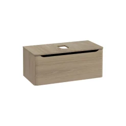 Mobile bagno base lavabo sospeso 1 cassetto Integra Round 100 cm golden oak