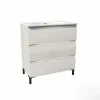 Mobile bagno base lavabo a terra Pura 3 cassettoni L81xH90xP46 cm Quercia bianca