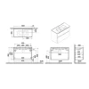 Mobile bagno base lavabo sospesa 2 cassetti Integra Round 100 cm matt green