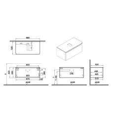 Mobile bagno base lavabo sospeso 1 cassetto Integra Round 100 cm matt green