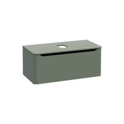 Mobile bagno base lavabo sospeso 1 cassetto Integra Round 100 cm matt green