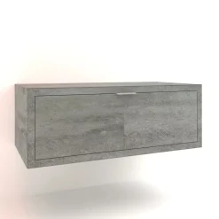 Mobile bagno base lavabo sospeso 110 cm cemento/cemento