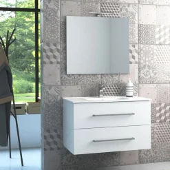 Mobile bagno base lavabo sospeso Mary 90x46 cm bianco