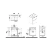 Mobile bagno base lavabo sospesa 2 cassetti Integra Round 60 cm matt green