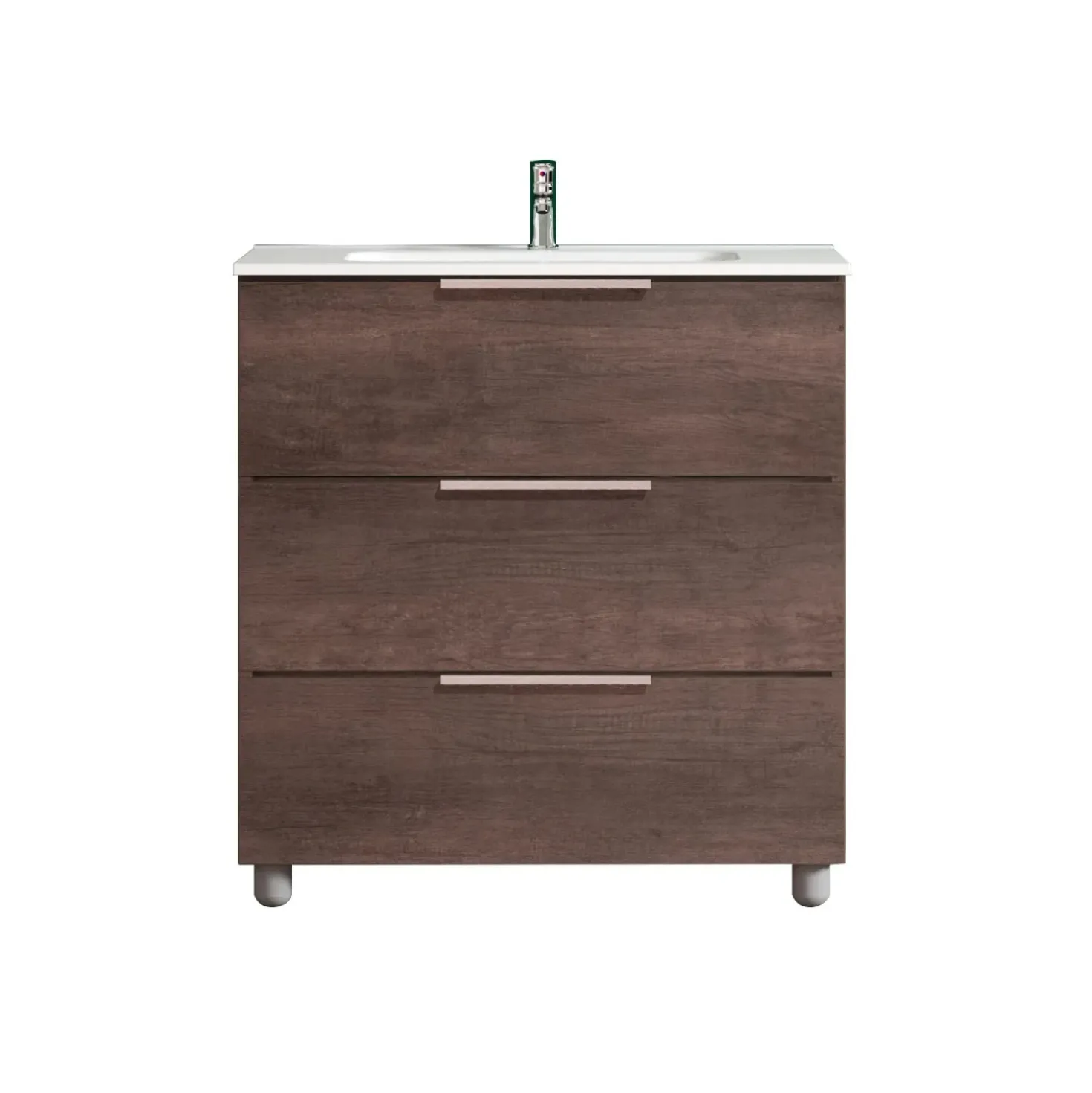 Mobile bagno base lavabo a terra Chloe 79x79x45,5 cm rovere scuro