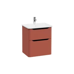 Mobile bagno base lavabo sospesa 2 cassetti Integra Round 60 cm matt terracotta