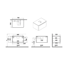 Mobile bagno base lavabo sospeso 1 cassetto Integra Round 100 cm golden oak